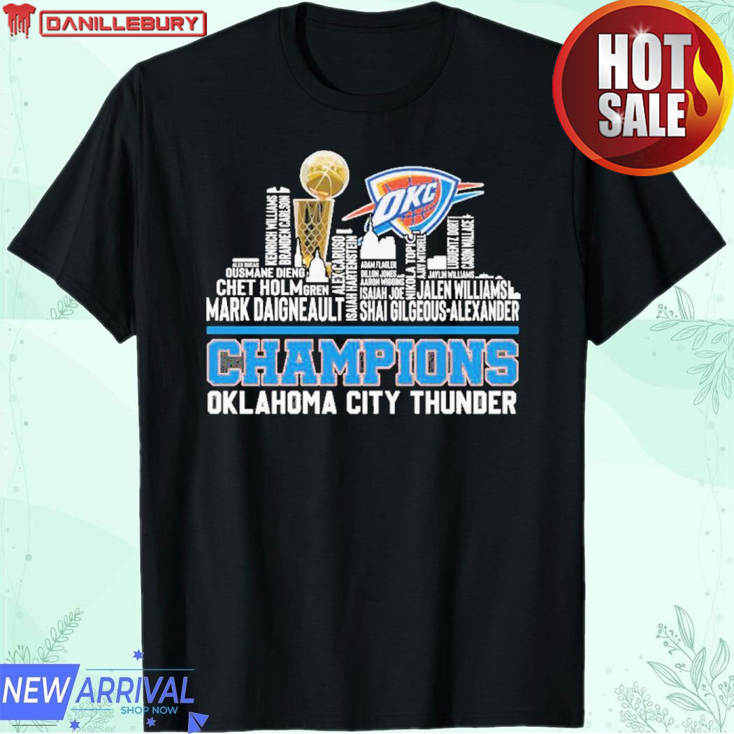 Oklahoma City Thunder Players Names Skyline 2025 NBA Final Champions Shirt