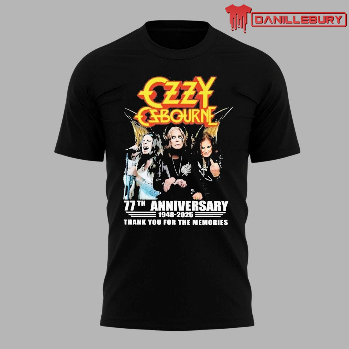 Ozzy Osbourne 77th Anniversary 1948-2025 Thank You For The Memories Shirt