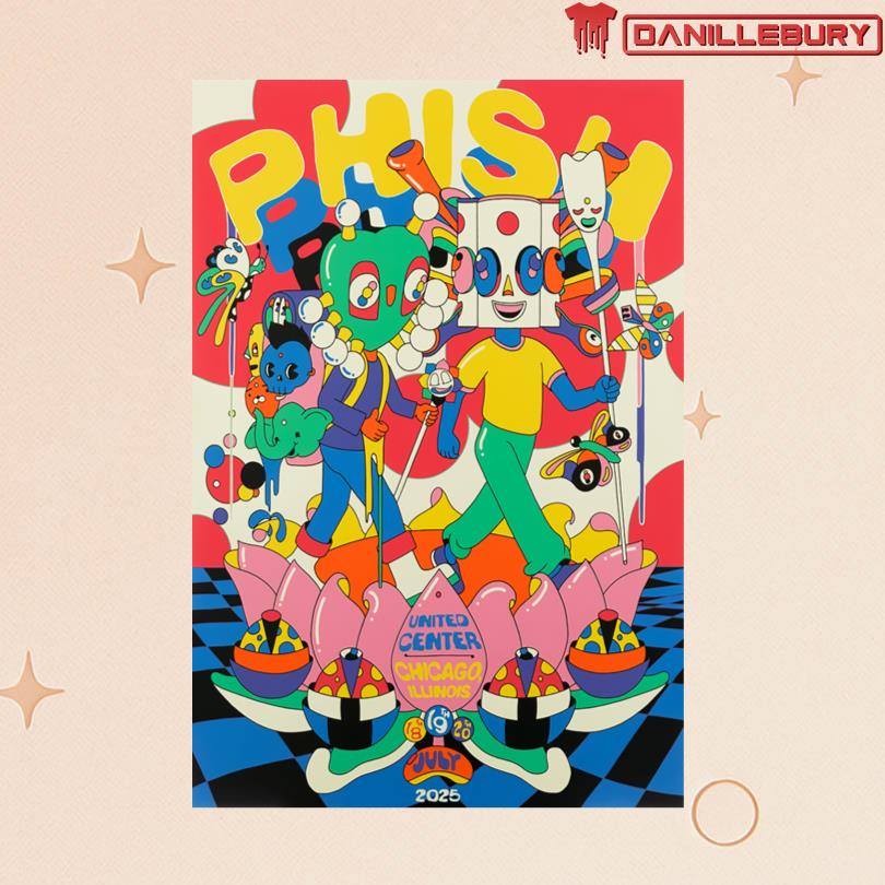 Phish Jul 18-20 2025 United Center, Chicago, IL Poster