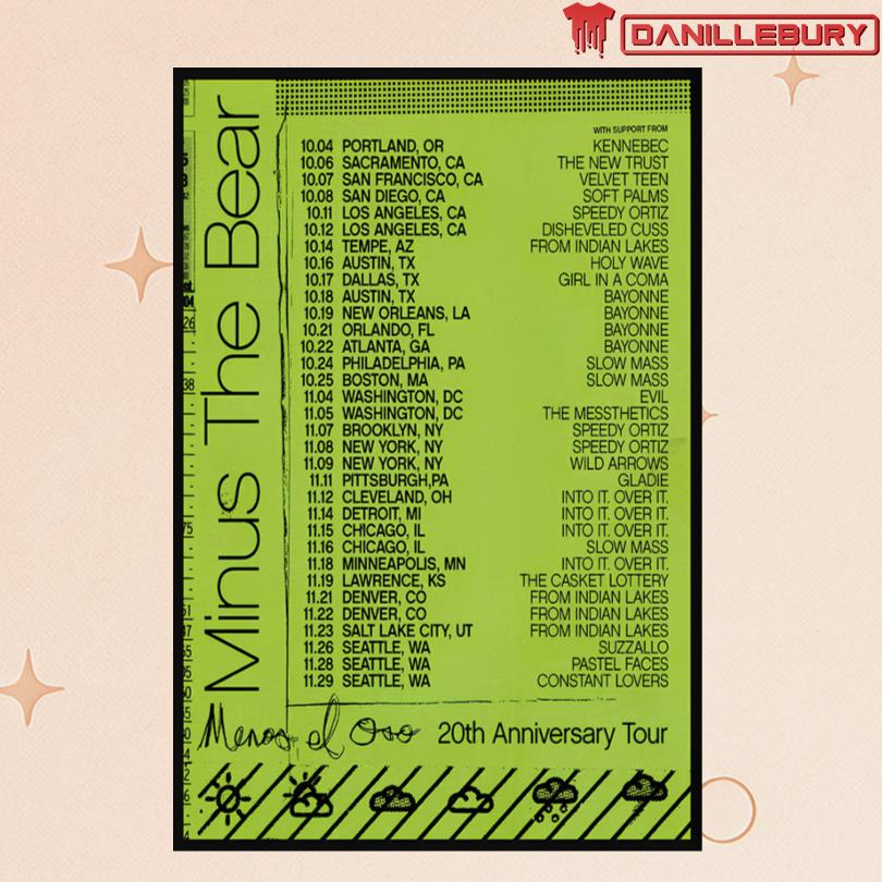 Poster Minus the Bear Tour 2025