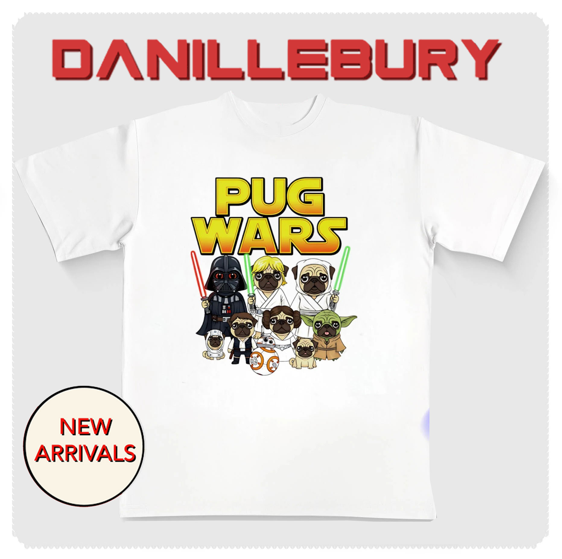 Pug Wars Parody Dog Star War shirt