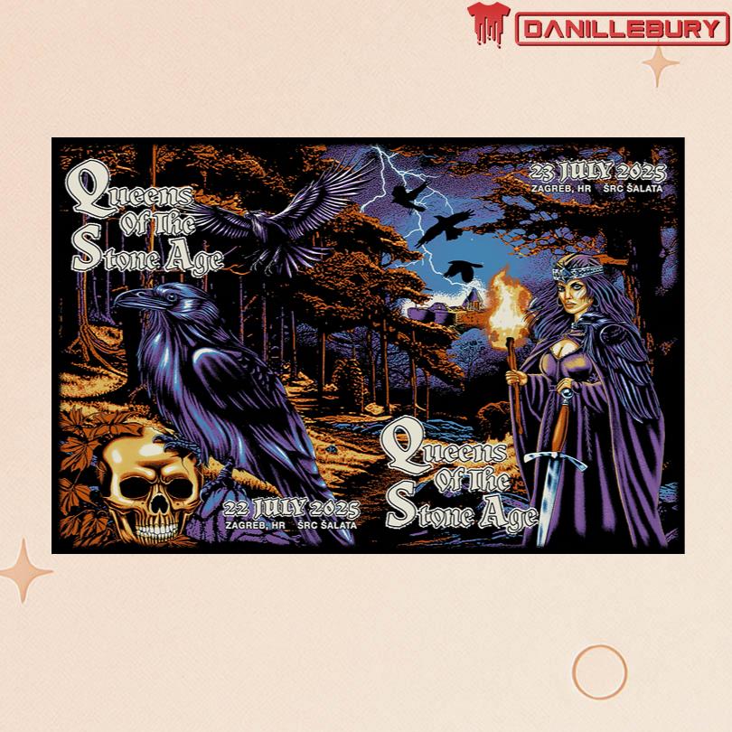 Queens Of The Stone Age Jul 22 23 2025 SCR Šalata. Zagreb HR Croatia Poster