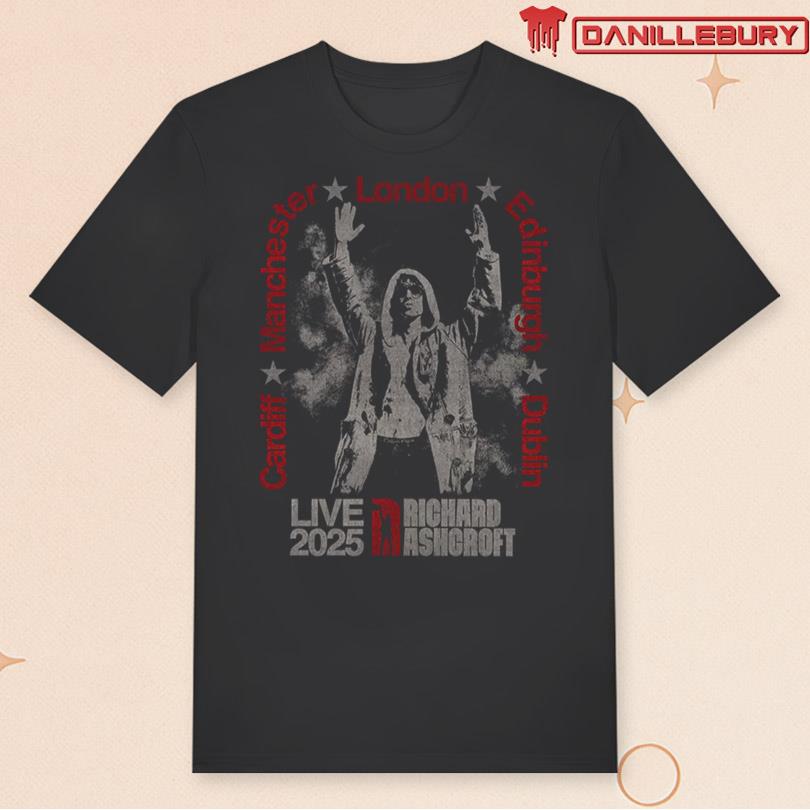 Richard Ashcroft Live 2025 Cities Black Tour T-Shirt