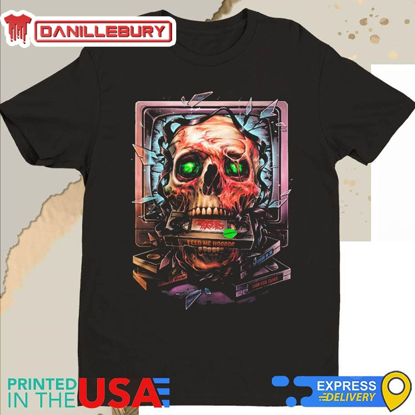 Skull Tv Feed Me Horror Shirt