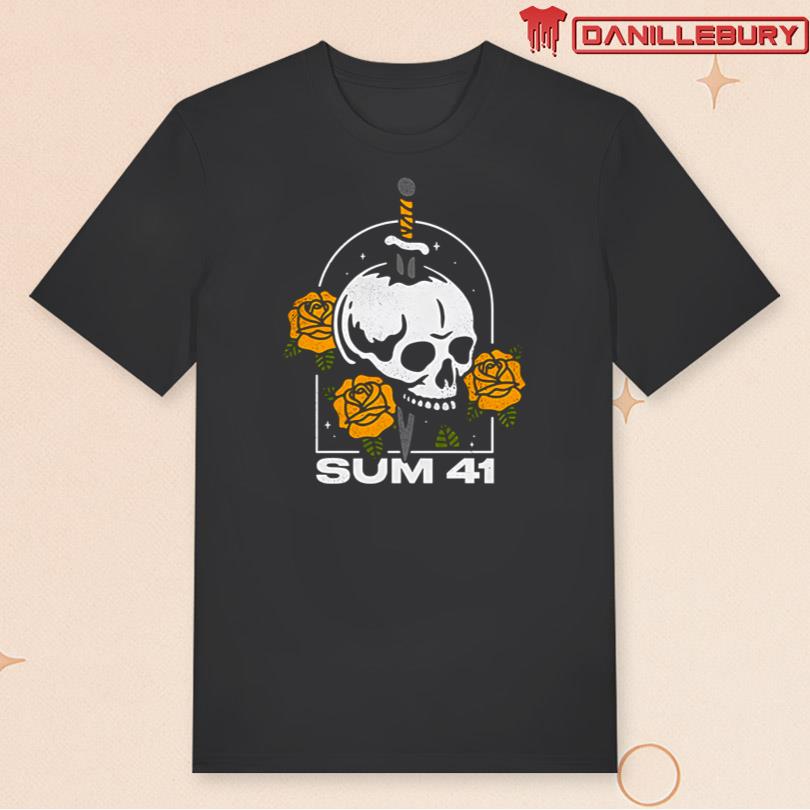 Sum 41 Band Apparel Skull And Roses Tee