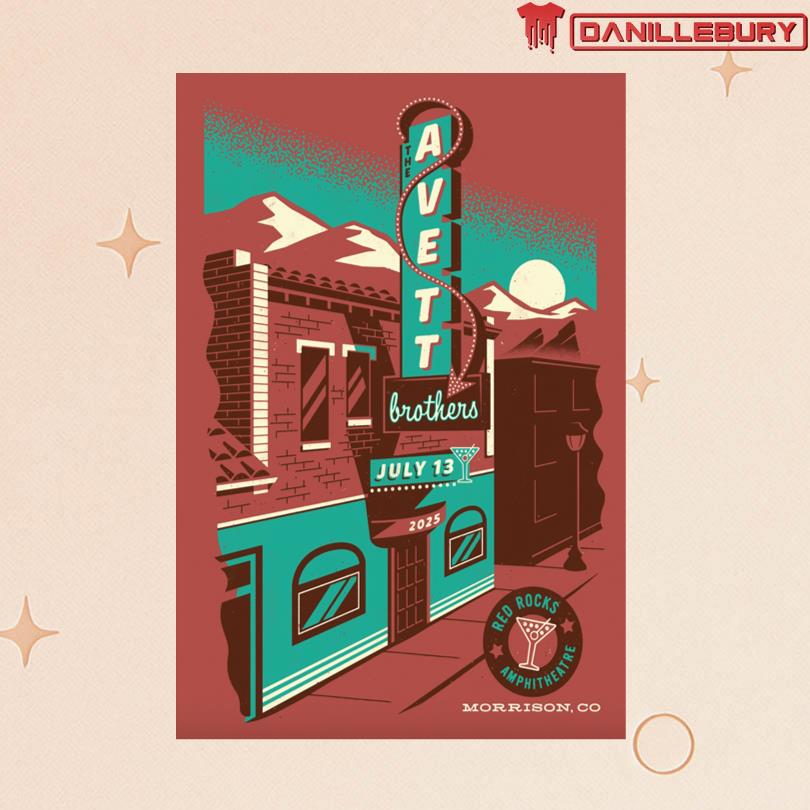 The Avett Brothers Jul 13 2025 Red Rocks Amphitheatre, Morrison, CO Poster