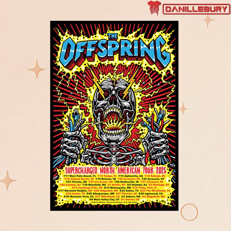 The Offspring Supercharged North American Tour 2025 Poster
