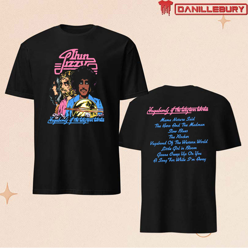 Thin Lizzy Vagabonds Tracklist Faded T-shirt
