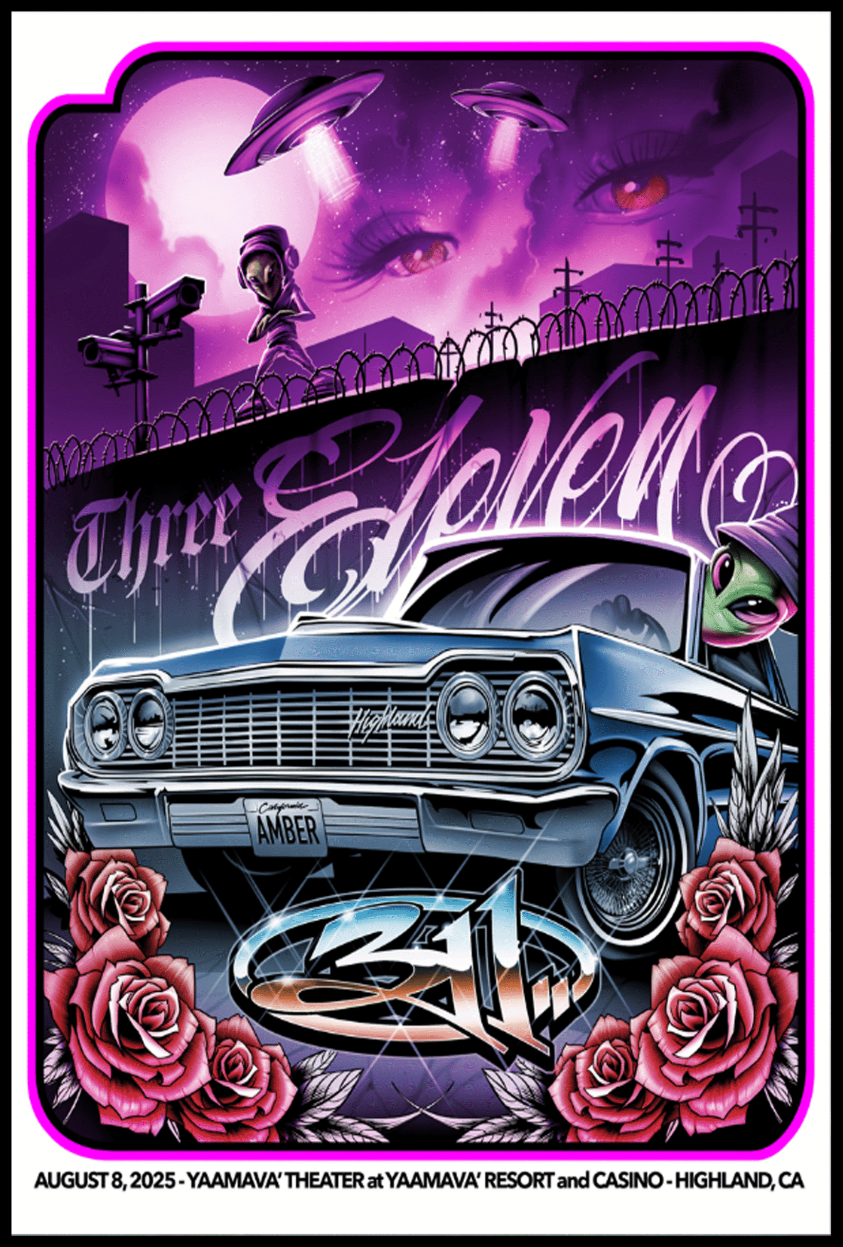 311 Band Aug 8 2025 Highland CA Poster