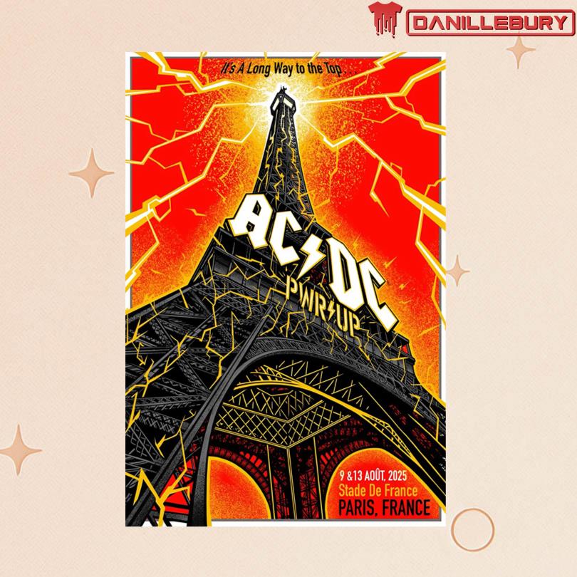 AC DC Aug 9 & 13 2025 Stade de France Paris France Poster