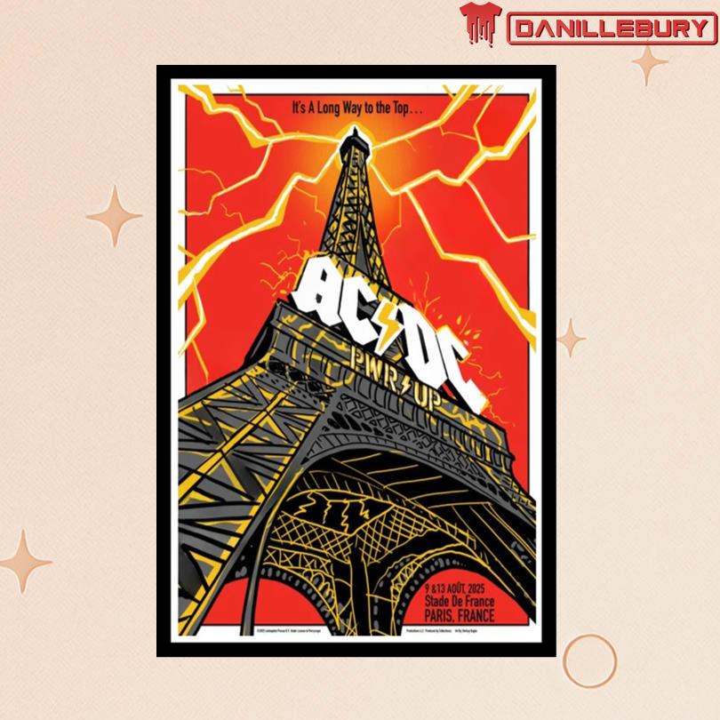 ACDC August 9 & 13 2025 Stade de France, Saint-Denis, France Tour Poster