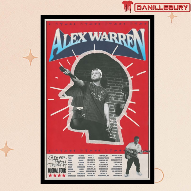 Alex Warren Cheaper Than Therapy Global Tour 2025 Poster