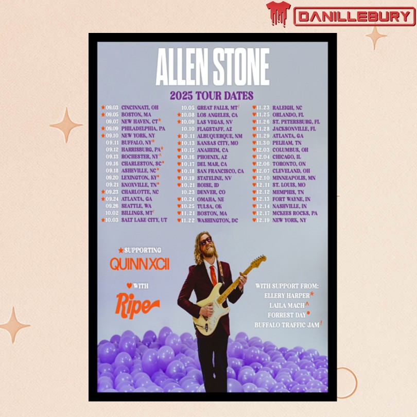 Allen Stone 2025 Tour Dates Poster