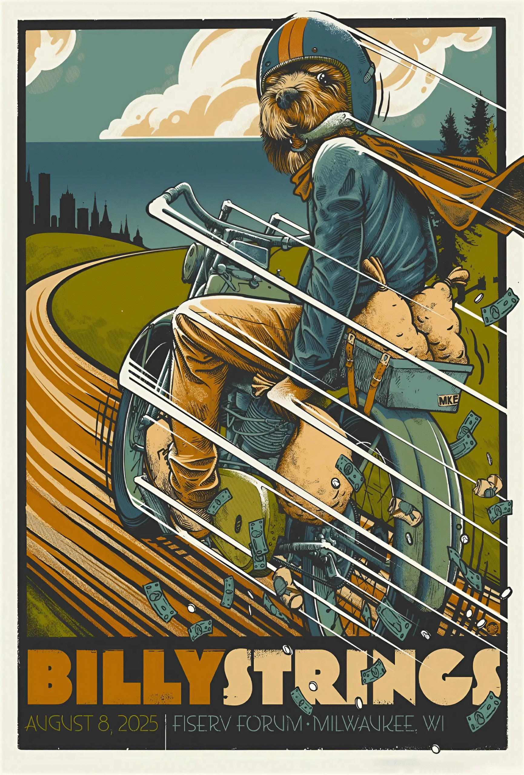 Billy Strings Aug 8 2025 Fiserv Forum in Milwaukee Poster