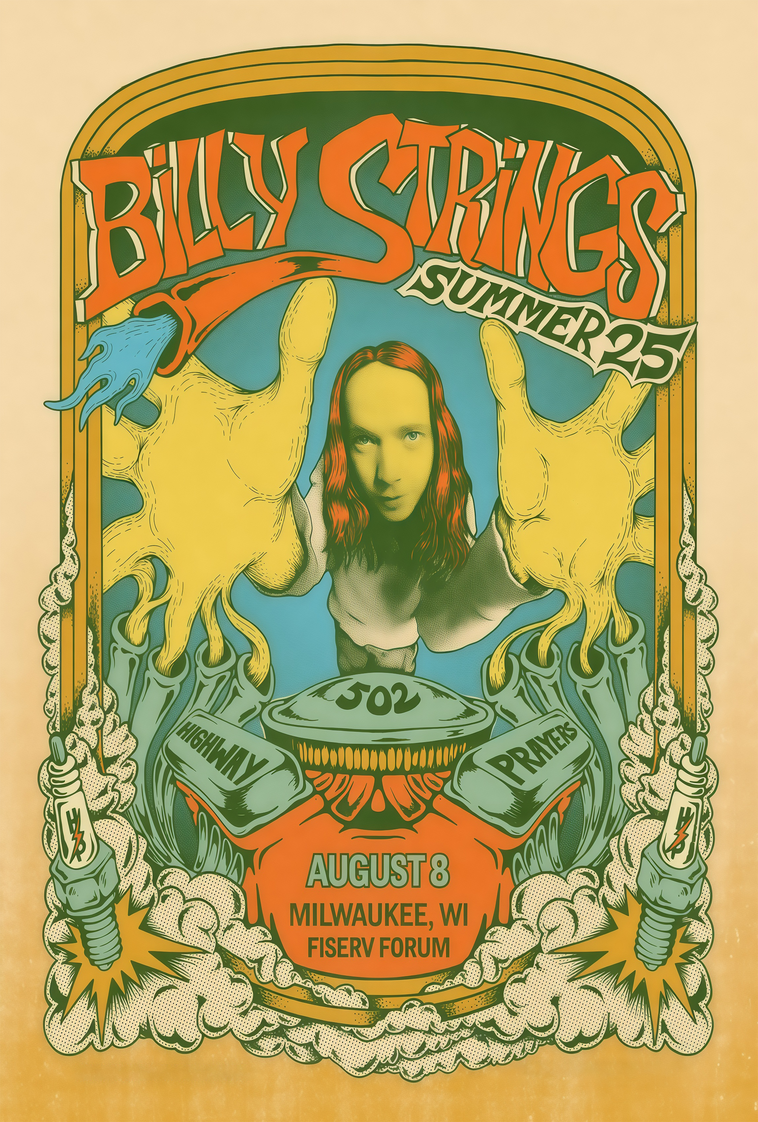 Billy Strings Aug 8 2025 Fiserv Forum in Milwaukee WI Poster