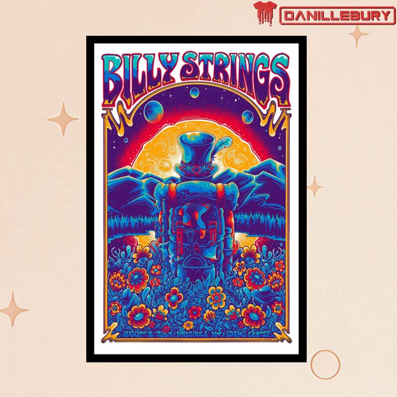 Billy Strings August 16 2025 Adams Center Missoula MT Tour Poster