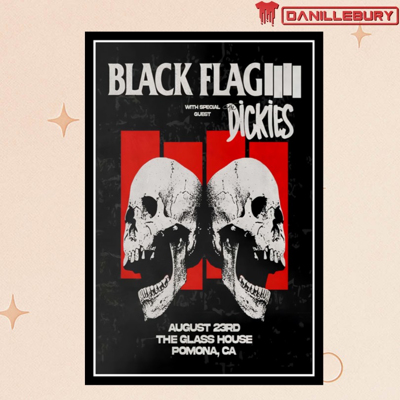 Black Flag The Glass House Pomona, CA Aug 23, 2025 Tour Poster