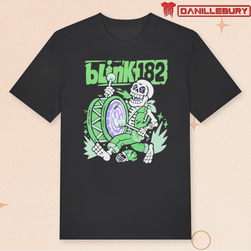 Blink-182 Marching Band Skeleton Puff Paint T-Shirt