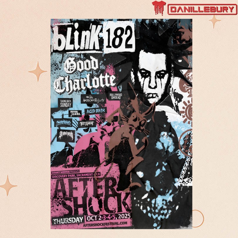 Blink 182 Sacramento, CA Oct 2-5 2025 Tour Poster