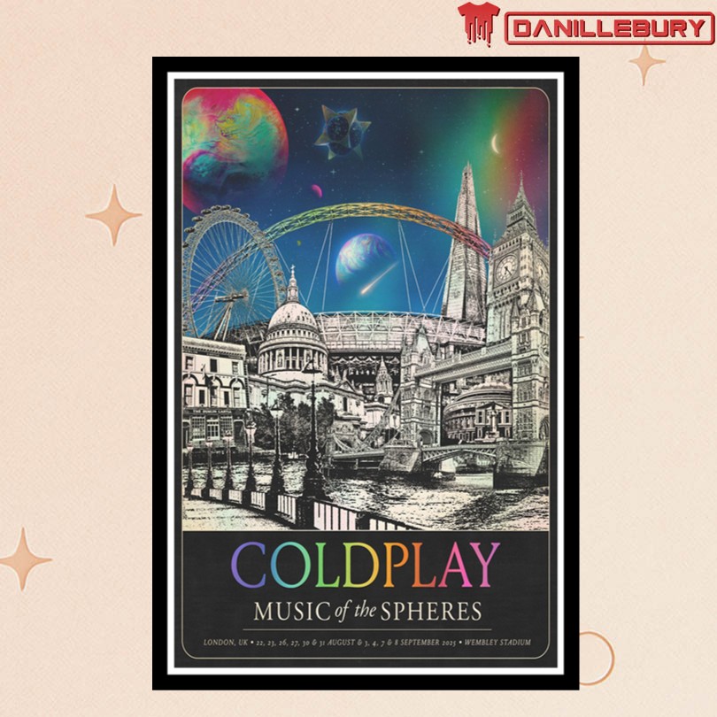 Coldplay Music Of The Spheres London, UK 2025 Tour Poster