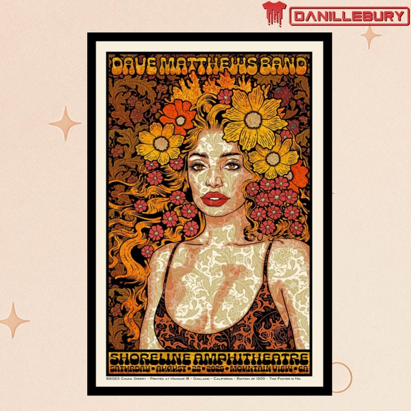 Dave Matthews Band Mountain View CA Aug 23 2025 Concert Poster
