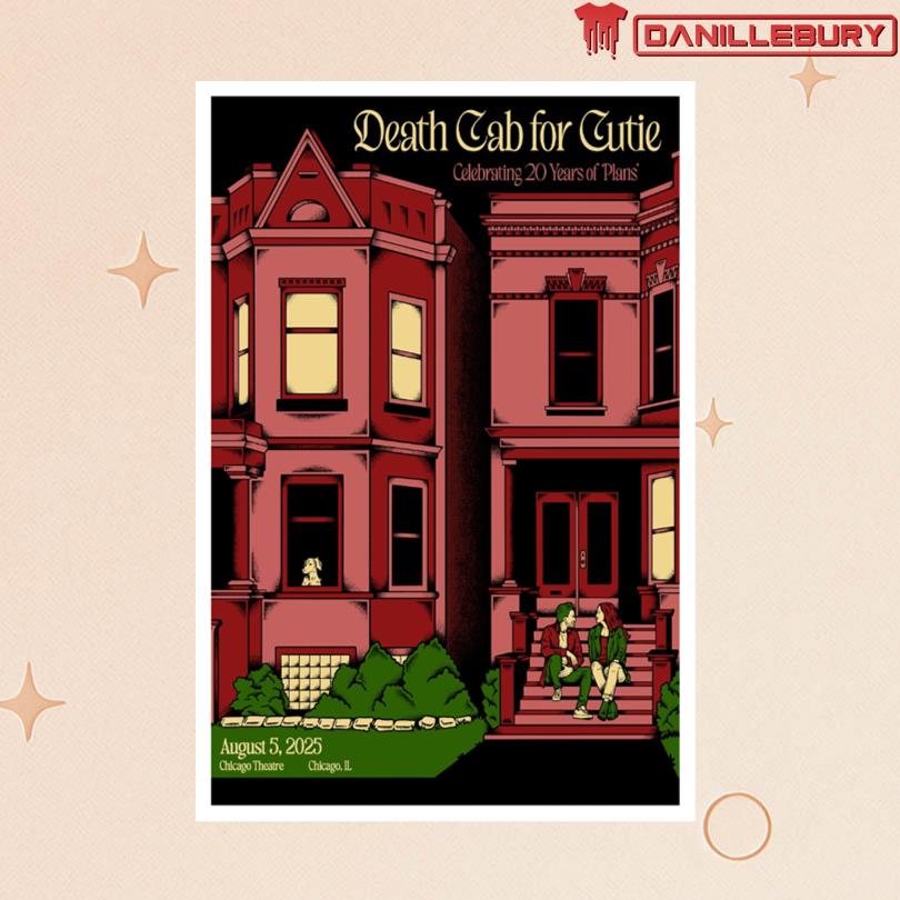 Death Cab For Cutie August 5 2025 Chicago Theatre Poster