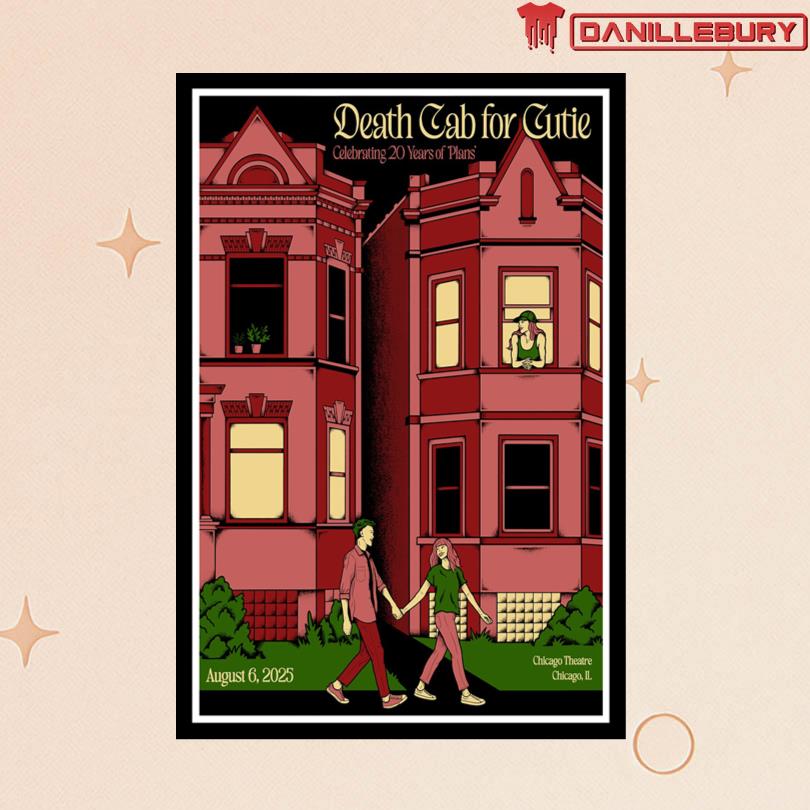 Death Cab for Cutie Plans 20th Anniversary Chicago IL Aug 6 2025 Poster