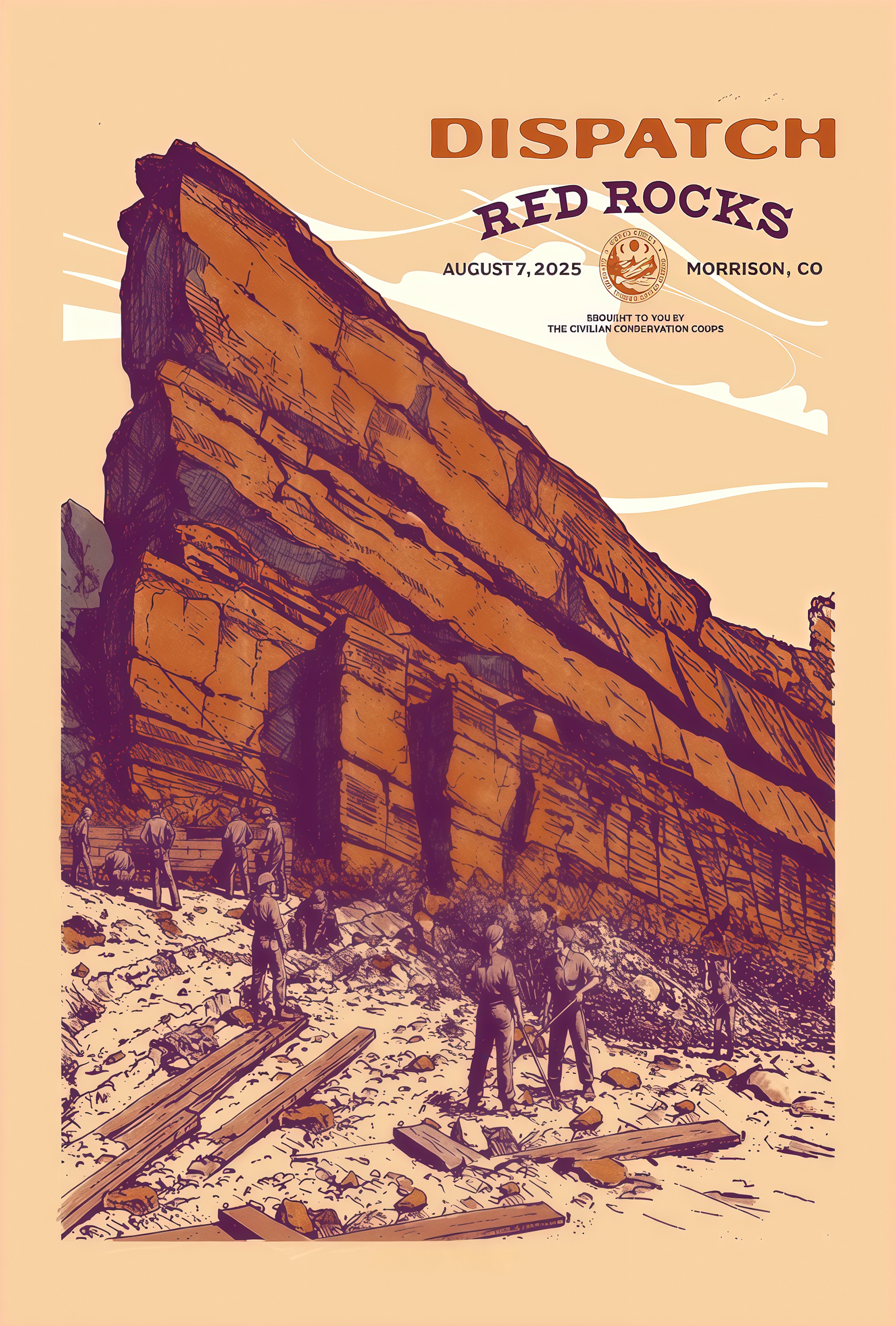Dispatch Aug 7 2025 Red Rocks Amphitheatre. Morrison, CO Poster