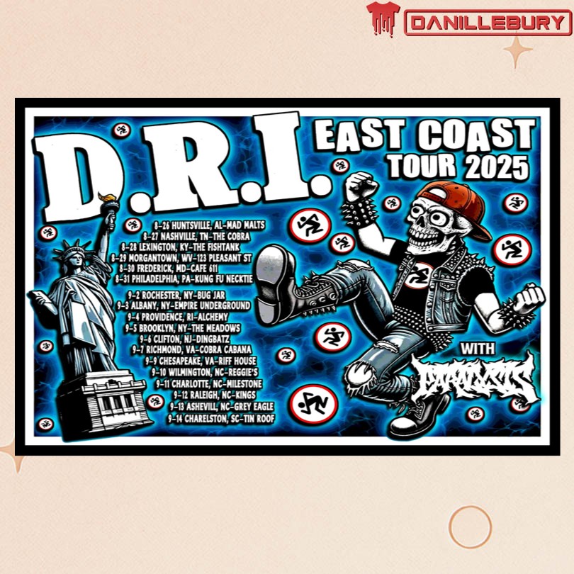 D.R.I. East Coast Tour 2025 Poster
