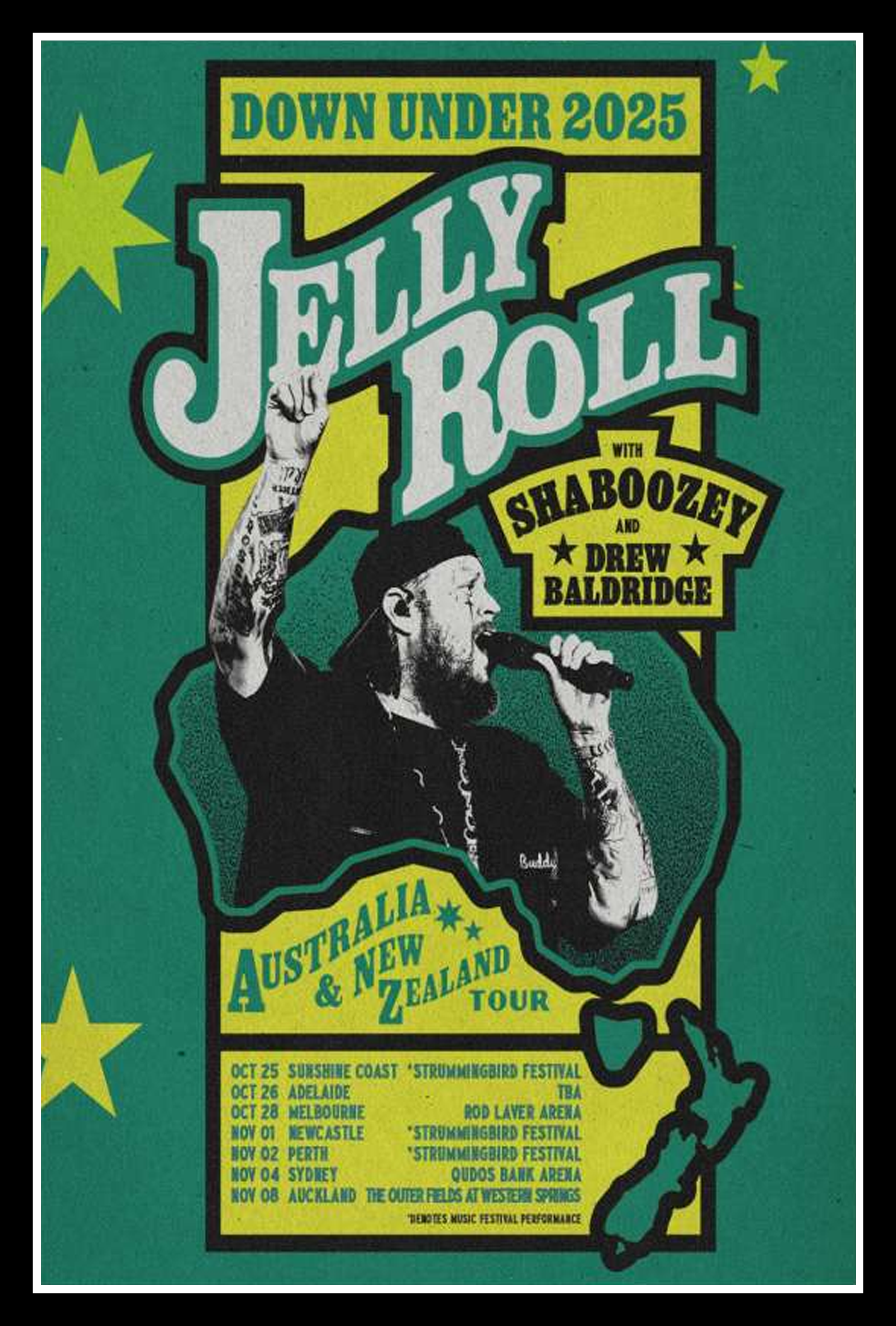Jelly Roll Australia & New Zealand Tour 2025 Poster