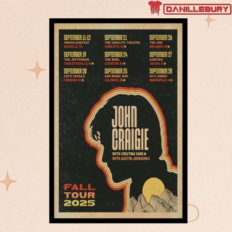 John Craigie 2025 Fall Tour Poster