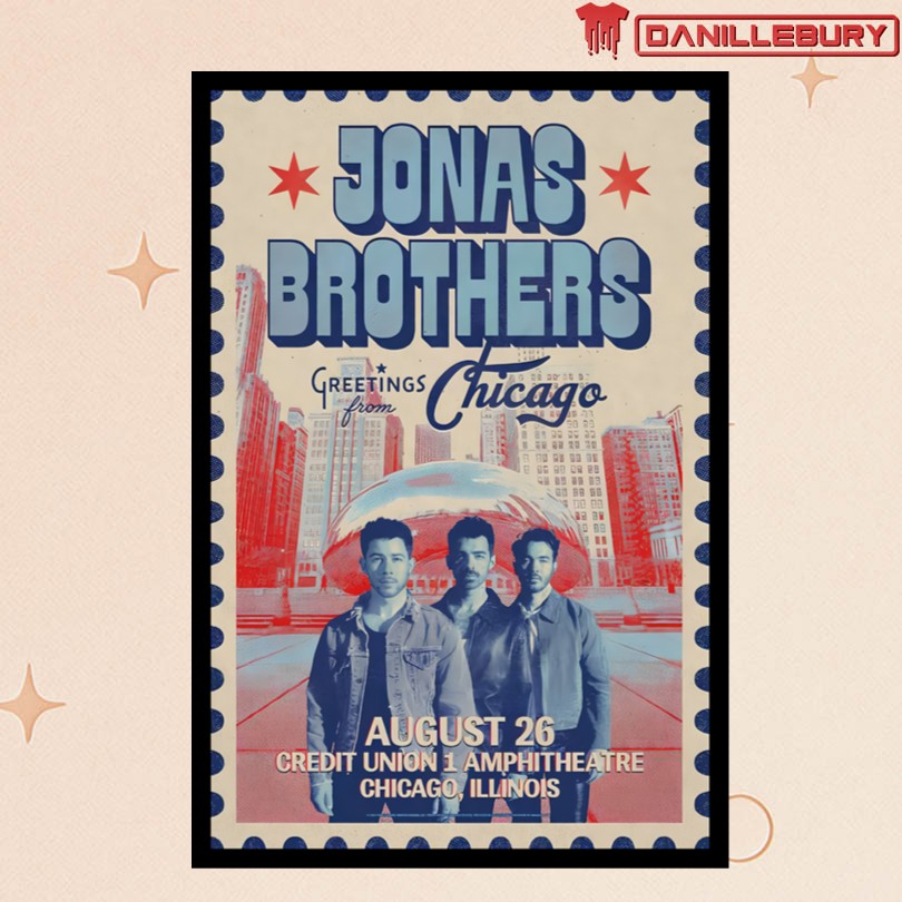 Jonas Brothers Chicago, IL 8 26 25 Event Poster