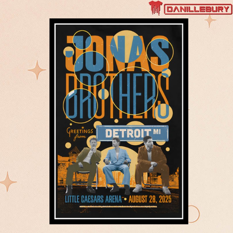 Jonas Brothers Detroit, MI Aug 28, 2025 Event Poster