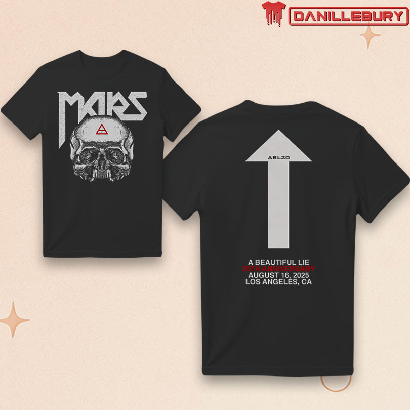 Mars A Beautiful Lie 20th Anniversary Triad Skull Tee