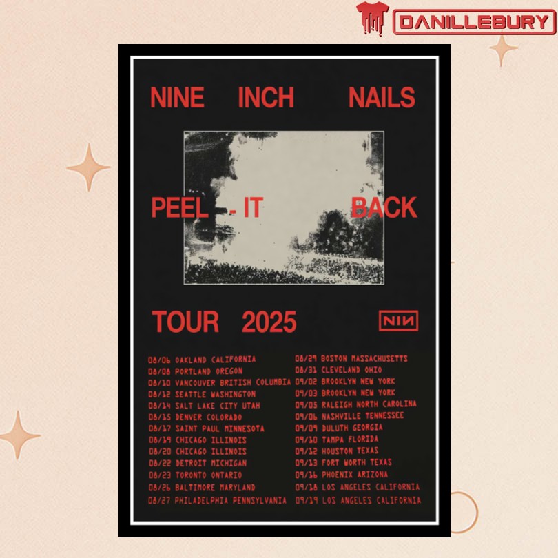 Nine Inch Nails Peel It Back 2025 Tour Poster