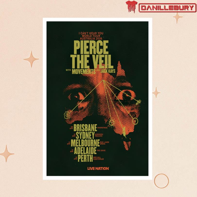 Pierce The Veil World Tour Australia April 2026 Poster