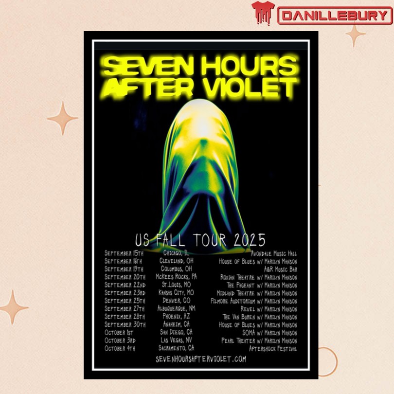Seven Hours After Violet US Fall Tour 2025 Poster