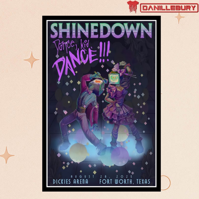 Shinedown Fort Worth, TX 08 28 2025 Tour Poster