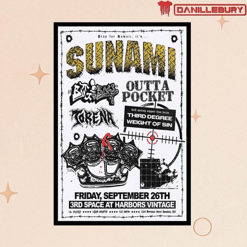 Sunami September 26th 2025 3rd Space At Harbors Vintage Show Poster