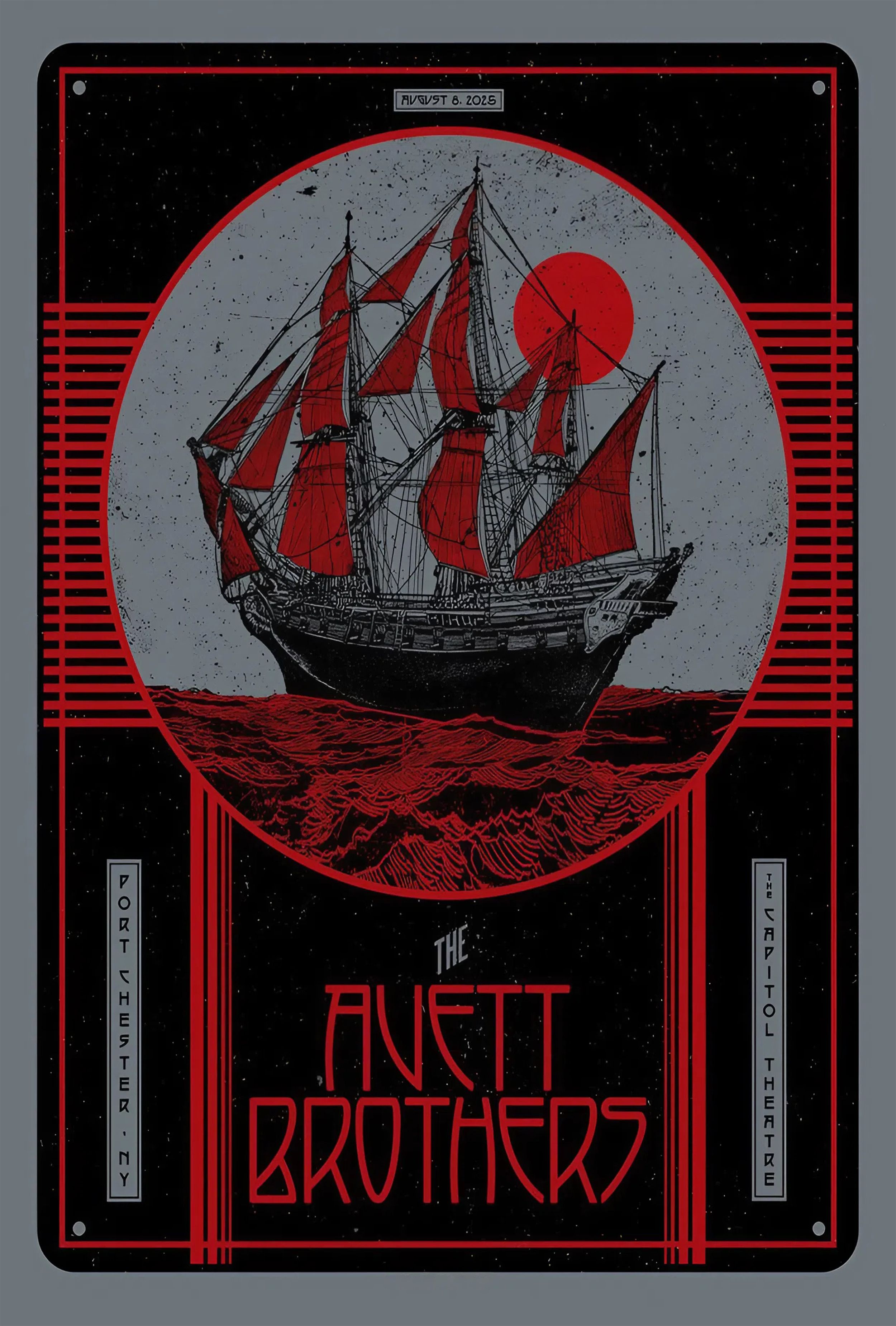 The Avett Brothers Aug 8 2025 The Capitol Theatre, Port Chester, NY Show Poster