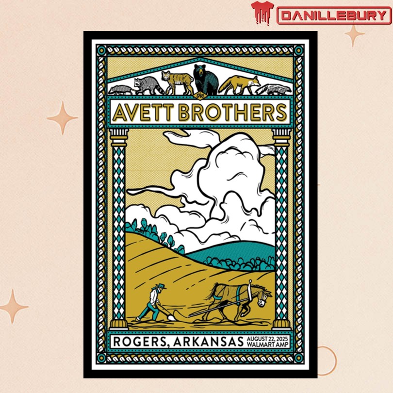 The Avett Brothers Rogers, AR Aug 22 2025 Tour Poster