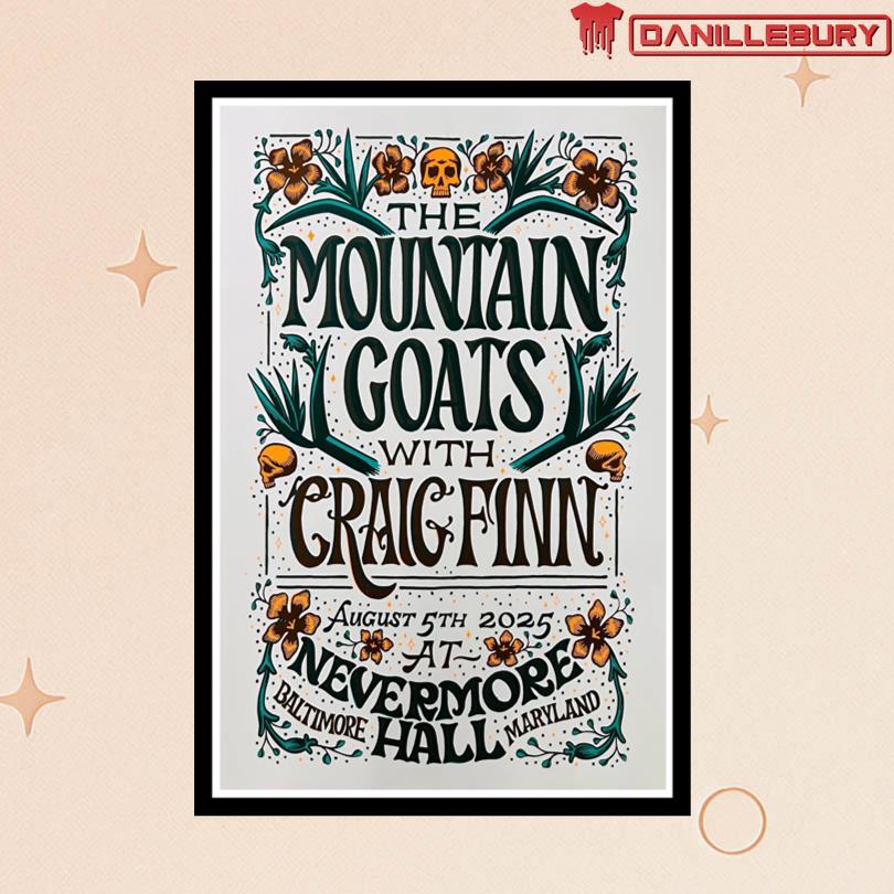 The Mountain Goats August 5 2025 Nevermore Hall, Baltimore, MD Poster