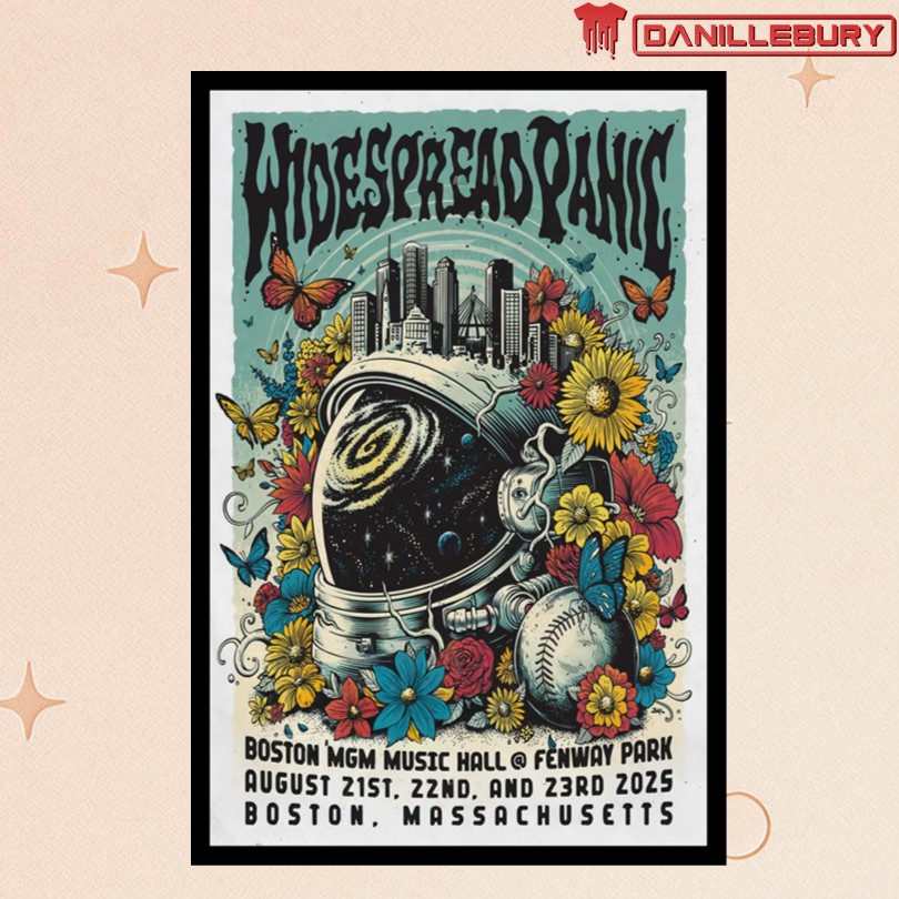 Widespread Panic Boston, MA Aug 21-23, 2025 MGM Music Hall Fenway Park Tour Poster
