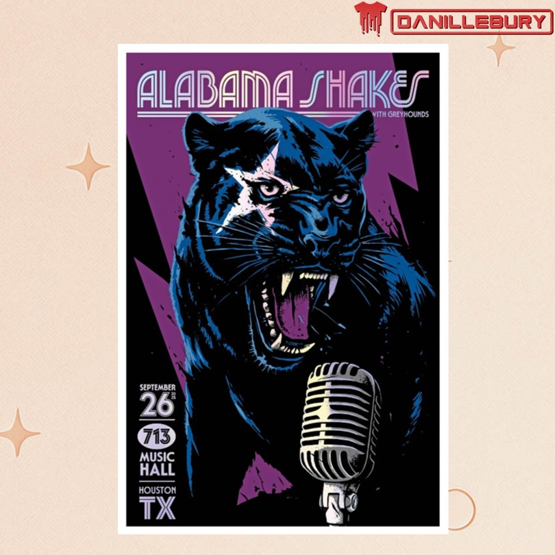 Alabama Shakes 713 Music Hall Houston TX 9 26 2025 Tour Poster