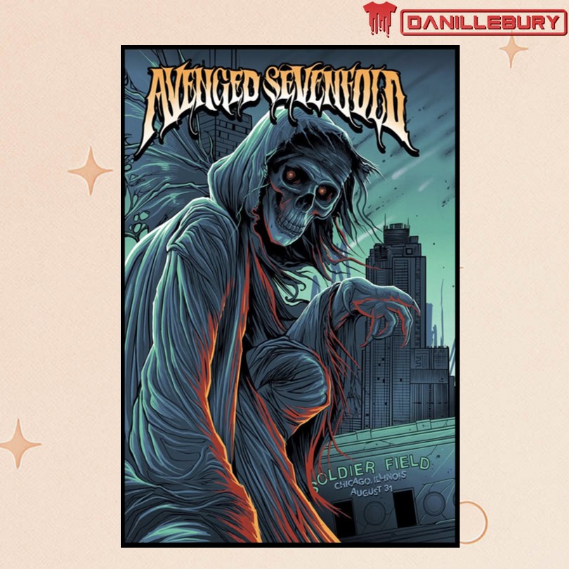 Avenged Sevenfold Chicago IL 08 31 2025 Tour Poster