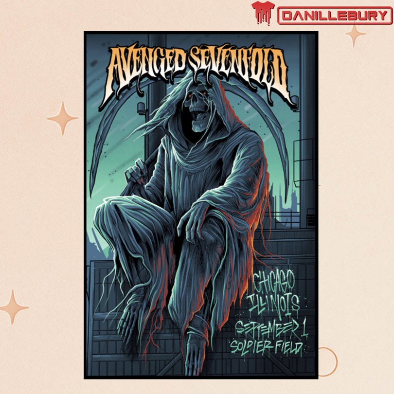Avenged Sevenfold Chicago IL 9 1 25 Tour Poster