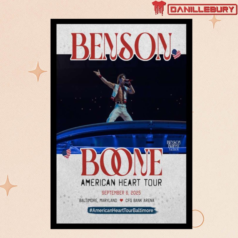 Benson Boone Sep 6, 2025 CFG Bank Arena Baltimore, MD Tour Poster