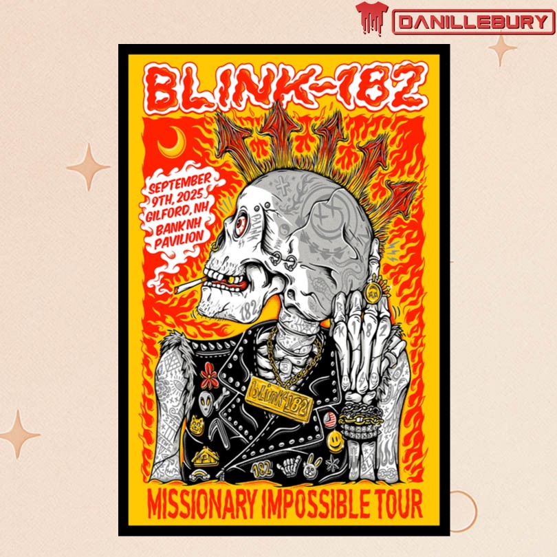 Blink-182 09 09 2025 Gilford NH Concert Poster