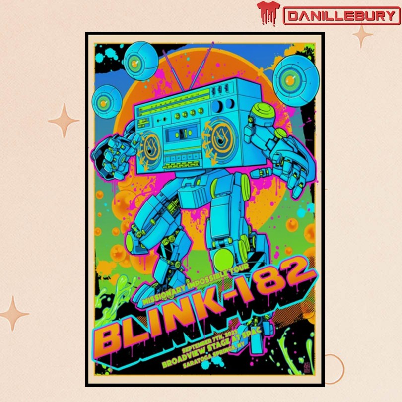 Blink-182 Sept 7 2025 Saratoga Springs NY Tour Poster