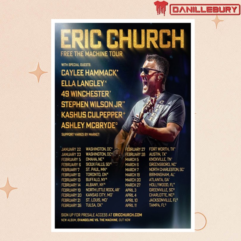 Eric Church 2026 Tour Dates Poster